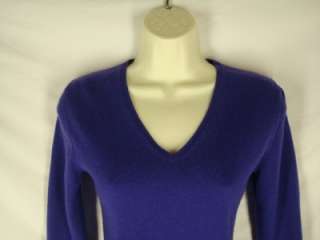 Size XS TSE 100 Cashmere Classic V Neck Sweater Purple  