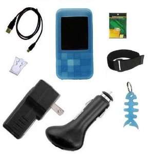 Items Combo Accessories Pack For Creative Zen Mozaic Blue Silicone 