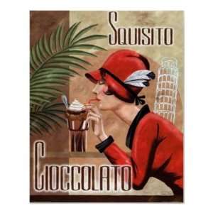  Squisito Cioccolato Italian Chocolate Woman in Red Poster 
