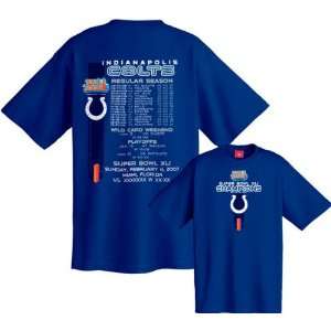 Indianapolis Colts Super Bowl XLI Champions Schedule T Shirt  