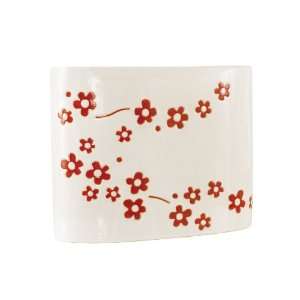  Keiko Short White Flowered Vase