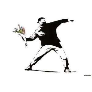  Banksy Flowers Thrower Mini Paper Poster Measures 23.5 x 