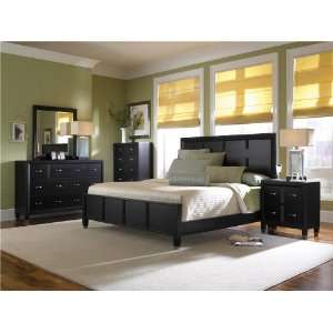  Broyhill Westlake Black Stain Finish Queen Panel Bed