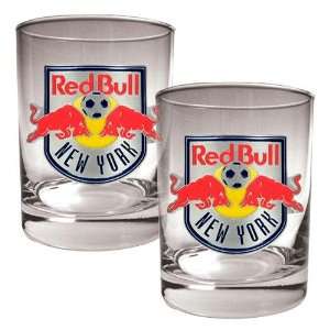  New York Red Bull 2 Piece Rocks Glass Set (Primary Team 