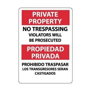 M733AB   Private Property No Trespassing Violators Will Be Prosecuted 