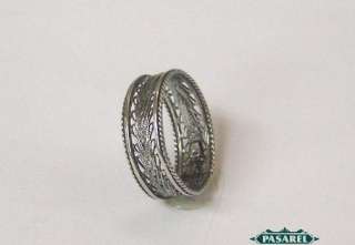 Attractive Sterling Silver Filigree Ring Israel 1950s  