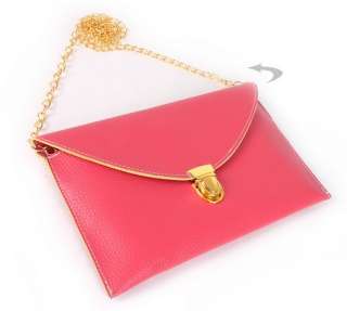 12 Color Womens Chain Envelope Purse Shoulder Handbag  