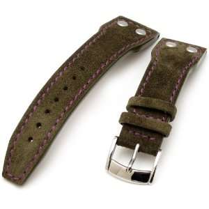   Rivet Lug in Military Style Green Pilot Watch Strap 