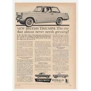  1960 Triumph Herald Sedan Almost Never Need Greasing Print 