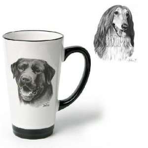   Funnel Cup with Afghan Hound (Black and white, t inch)