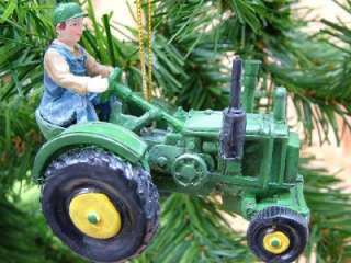 New Farming Barn Green Tractor Christmas tree Ornament  