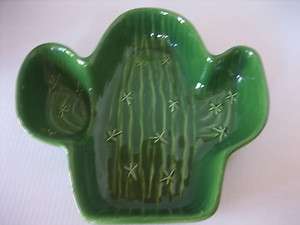 Treasure Craft Green Ceramic Cactus Serving Dish Made in USA 12 1 
