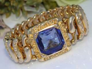 c1930 Antique Vintage Gold GF Expansion BLUE Stone AMERCAN QUEEN 