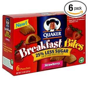 Quaker Breakfast Bites, Strawberry, 1.3 Ounce, 6 Count Boxes (Pack of 