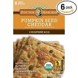 Doctor Kracker Pumpkin Seed Cheddar Organic Crispbreads, 7 Ounce Boxes 