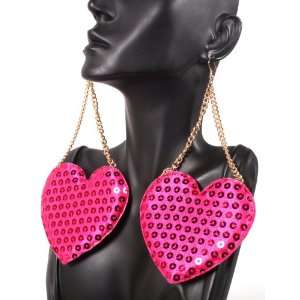  Basketball Wives Earrings Pink Heart Shaped Pillow Style 6 