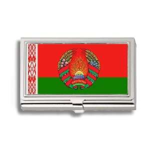  Belarus Belarusian Emblem Flag Business Card Holder Metal 