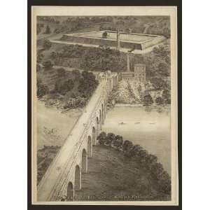  High Bridge,service,reservoir,Harlem River,NY,c1841