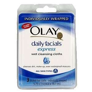  Olay Daily Facials Express Wet Cleansing Cloths 3 Count 