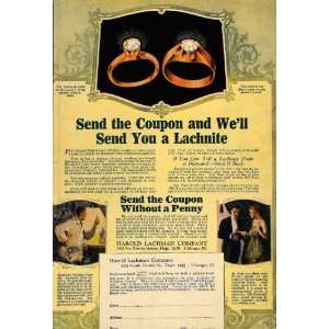  1921 Ad Harold Lachman Lachnite Jewelry Gem Ring Women 