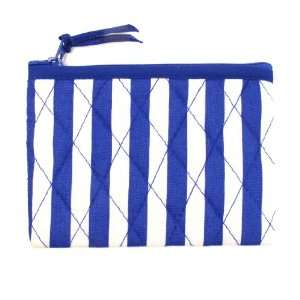 Small Cotton Cosmetic Bag/Coin Bag/Miscellaneous Bag, Striped Bluish 