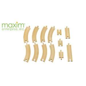  WOODEN EXPANSION TRAIN TRACK   13 PIECE SET BY MAXIM Toys 
