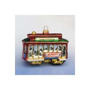  Pack of 6 Noble Gems Blown Glass San Francisco Cable Car 