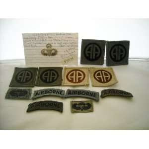  Set of 13 US Army 82nd Airborne Tabs, Parawings, SSI 