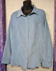 Light Blue Moleskin Shirt ~ AVENUE ~ Plus Size 18/20  