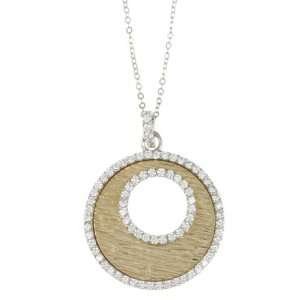 La Preciosa Goldplated Sterling Silver Cubic Zirconia Circle Necklace
