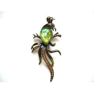   Rhinestone Emerald Stunning Rebirth Phoenix Bird Pin Broooch Jewelry