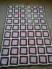 Vintage Wool Traditional Crocheted Granny Square Afghan