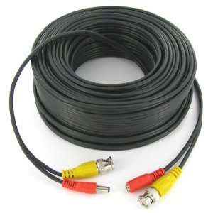   Black CCTV Camera Siamese Coax Cable with Power Wire