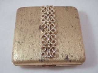 Vintage Gold Avon Blush Powder Make Up Compact Mirror Purse (Empty 