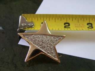 VTG Elegant Silver Gold Tone STAR Brooch Nautical Mystical Magical Pin 