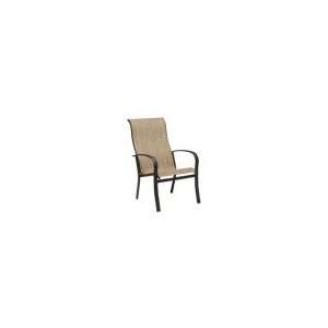  Sling High Back Stacking Dining Arm Chair Finish Sandstone, Sling 