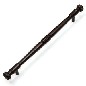  15 Solid Bronze Ribbed Appliance Pull with Floral Finials 