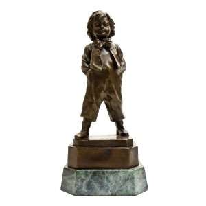  Bronze Statue Young Boy Bow Tie Child Sculpture Hand 