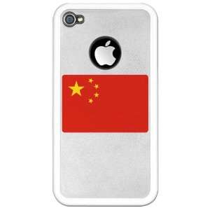   iPhone 4 or 4S Clear Case White Chinese China Flag HD 