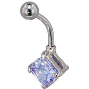 Pugster Belly Button Rings Lavender Purple Princess Cz February Belly 