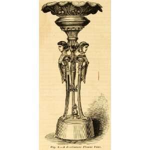 1878 Print Jardiniere Flower Vase Victorian Statuary Garden Ornament 