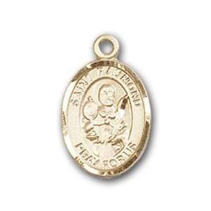   Medal with St. Raymond Nonnatus Charm and Arched Polished Pin Brooch