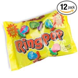 The Topps Company Ring Pops Assorted Candy Lollipops, 10 Count Bags 