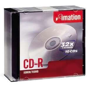  10 pack 32x CDR Slimline Jewel Case Retail Packaging with 