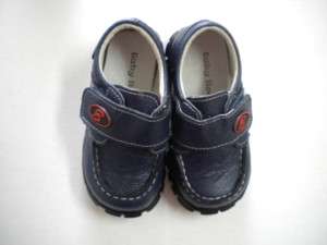 NEW NAVY BLUE LEATHER BABY TODDLER SHOES SIZE 5 6 7  