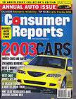 Consumer Reports, April 2003, The 2003 Auto Ratings