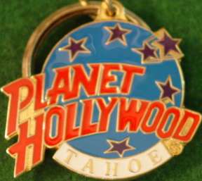 Planet Hollywood LAKE TAHOE Earth Globe Logo KEYCHAIN  