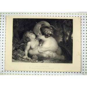   Antique Print Stolen Bow Mother Baby Lightfoot Vernon