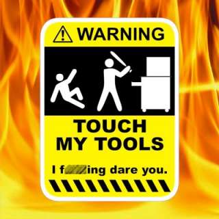Toolbox warning sticker decal for tool chests draws  