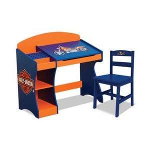  Harley Davidson Desk & Chair   Color Blue and orange 